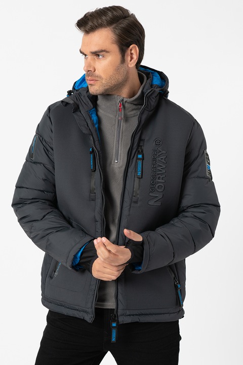 Geographical Norway, Geaca cu gluga Beachwood, Gri/Albastru, XL