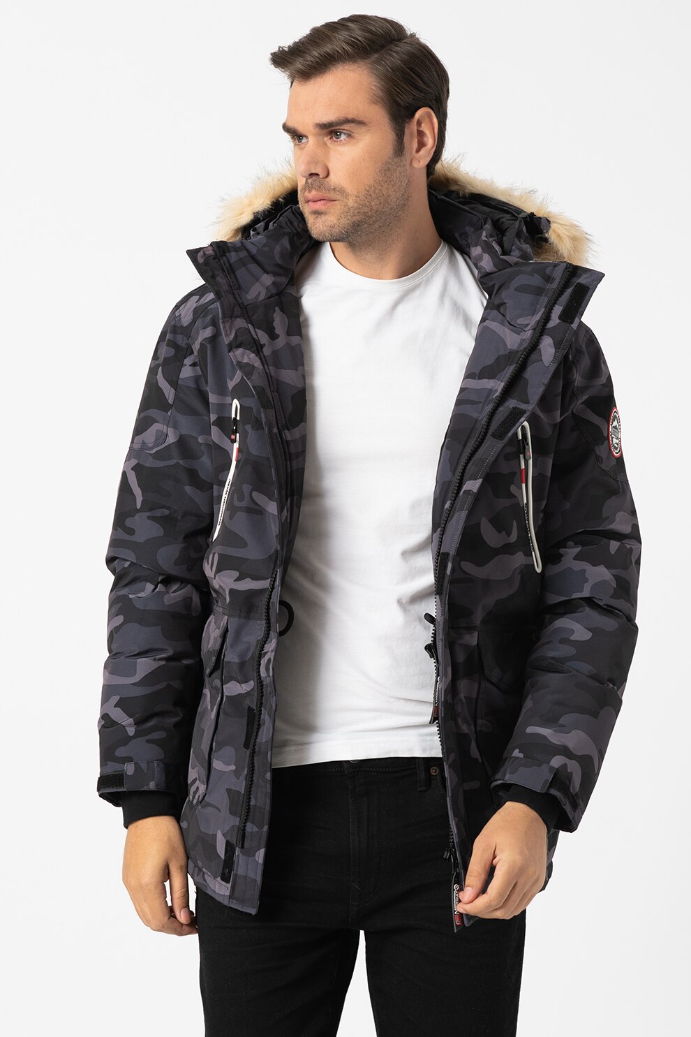 Geographical Norway, Geaca cu model camuflaj Bogota, Negru/Gri