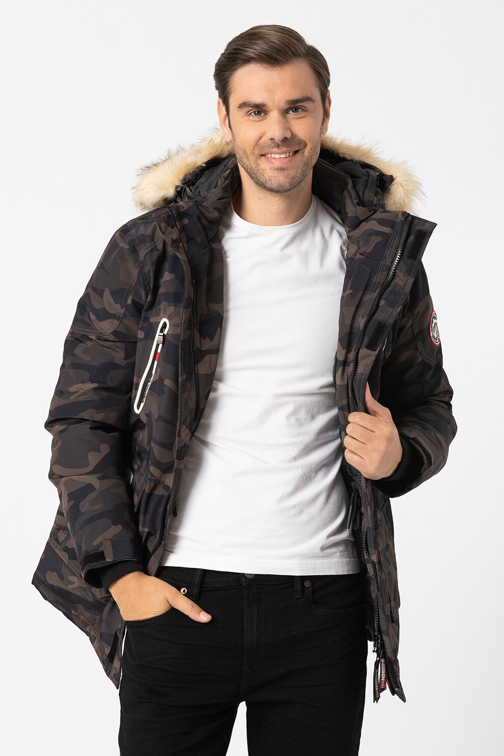 Geographical Norway, Geaca cu model camuflaj Bogota, Kaki/negru/verde militar