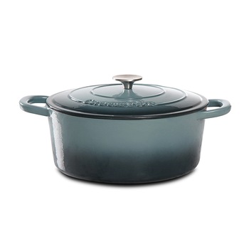Vas cuptor cu capac, Crock-Pot, fonta emailata, 6.6L, oval, gri Vas cuptor cu capac, Crock-Pot, fonta emailata, 6.6L, oval, gri
