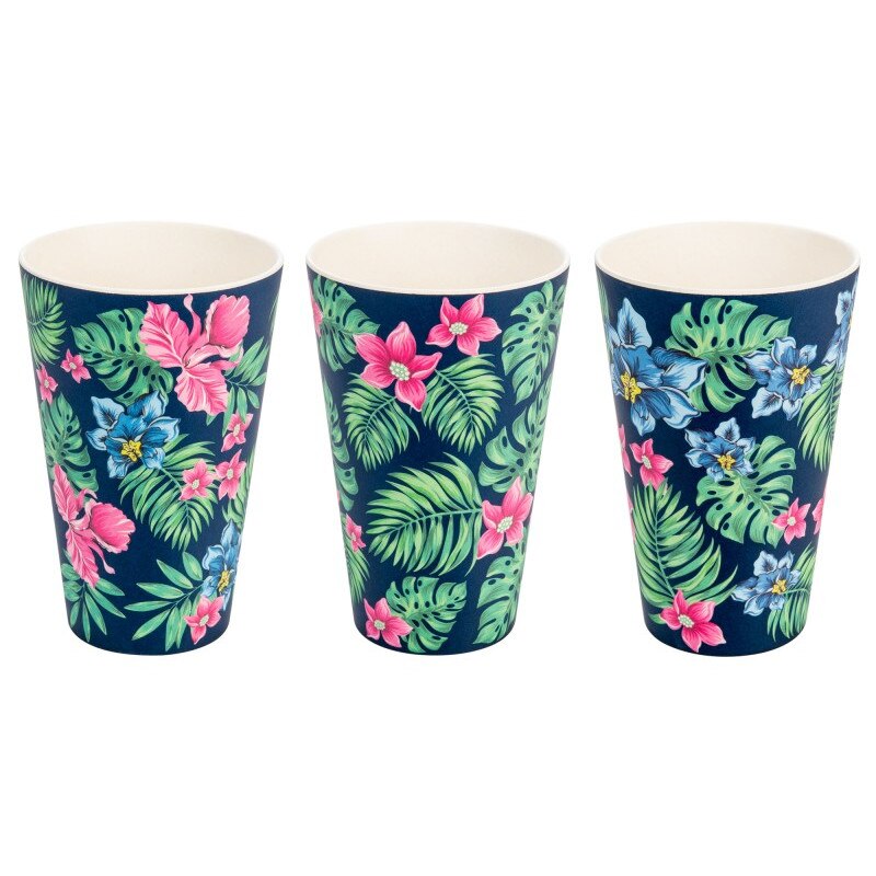 Set 3 cani - Tropical, Bambus, 400 ml, Multicolor