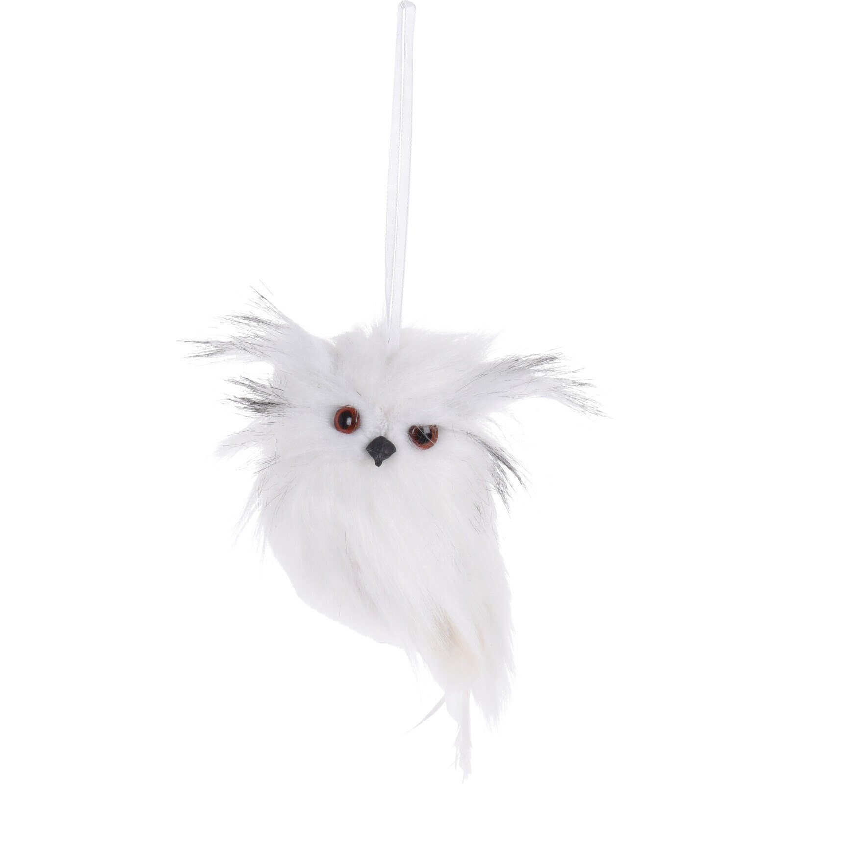 Bufnita textila, cu agatatoare, alba, 9x10 cm