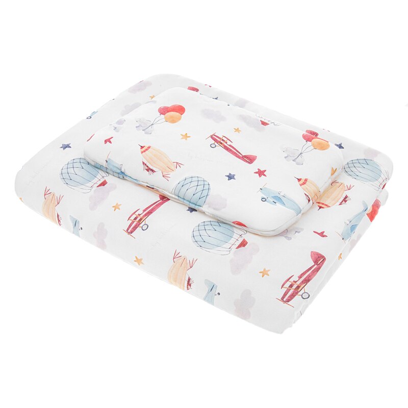 Set lenjerie de pat 2 piese pentru baieti Belisima Samoloty P02-0041, Multicolor