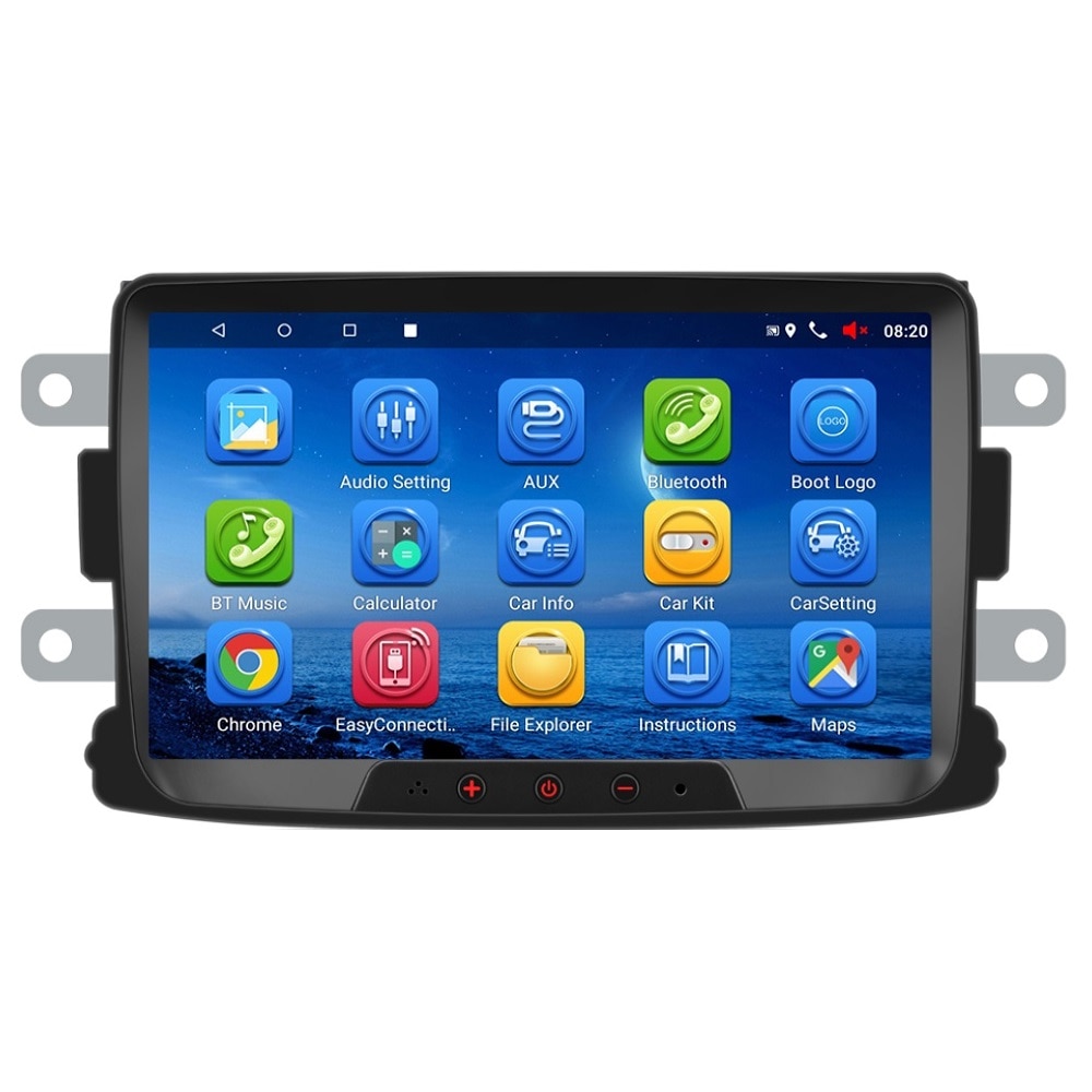 Choose Horror Darken Navigatie dedicata cu Android Dacia Logan II fabricata dupa 2012, 1GB RAM,  Radio GPS Dual Zone, display HD 8" Touchscreen, Wi-FI, Bluetooth,  Mirrorlink, USB, Waze - eMAG.ro