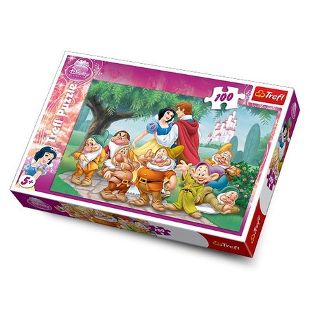 Puzzle Trefl, Alba ca zapada cu Printul si cei sapte pitici, 100 piese ...