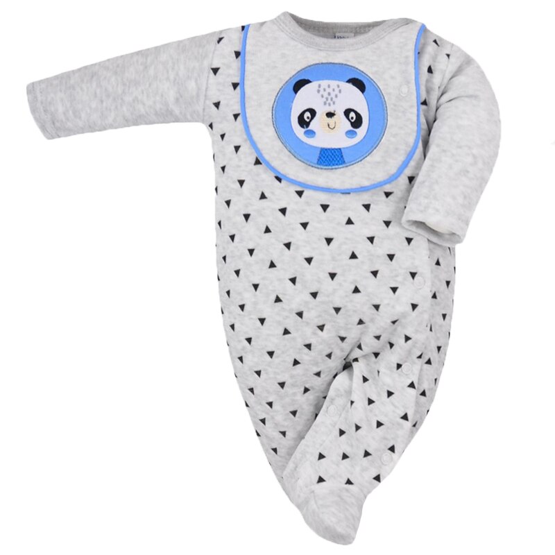 Salopeta cu maneca lunga pentru baieti Koala Portret 05-664G, Gri, 74 cm