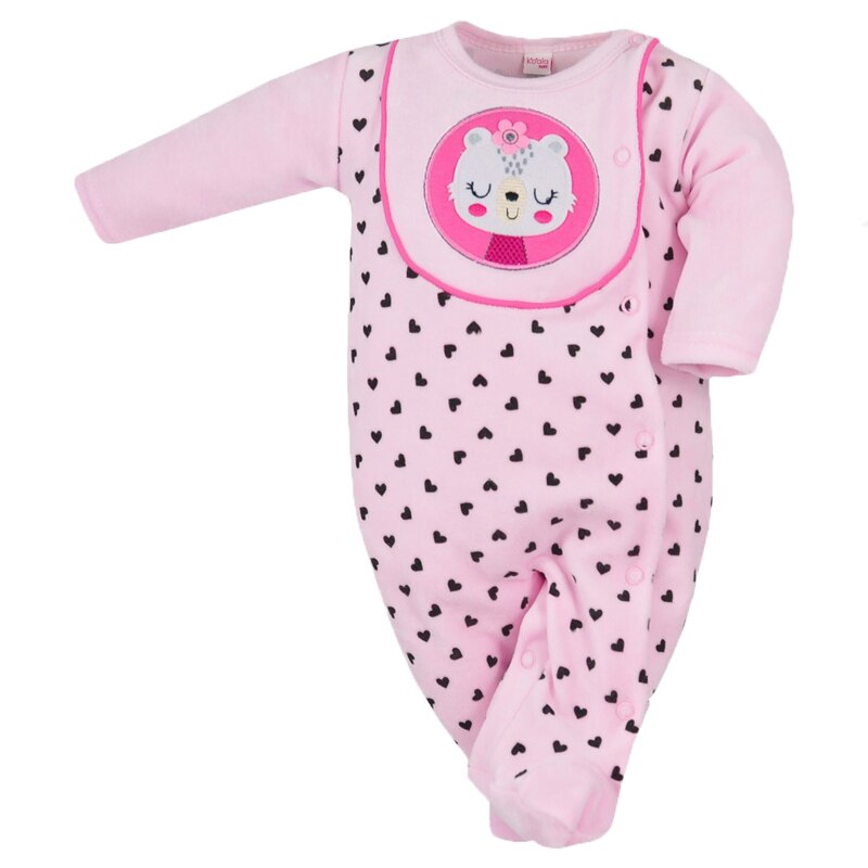 Salopeta cu maneca lunga pentru fete Koala Portret 05-664RZ, Roz, 80 cm