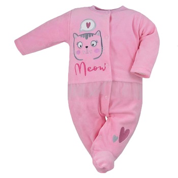 Salopeta cu maneca lunga pentru fete Koala Miau 07-440RZ, Roz, 68 cm Salopeta cu maneca lunga pentru fete Koala Miau 07-440RZ, Roz, 68 cm