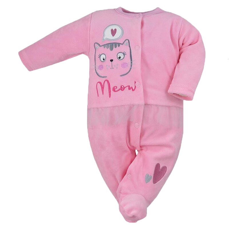 Salopeta cu maneca lunga pentru fete Koala Miau 07-440RZ, Roz, 74 cm