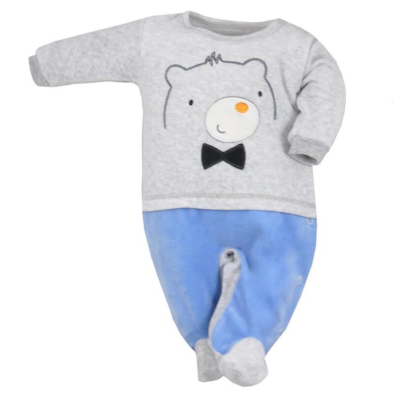 Salopeta plusata cu maneca lunga pentru baieti Koala Baloo 07-576, Multicolor, 74 cm