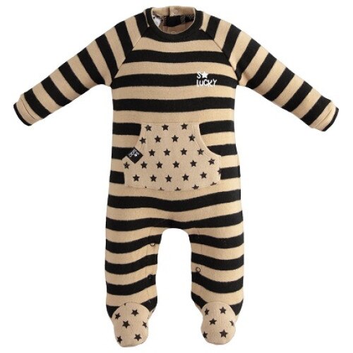 Salopeta baiat, Ido, maro cu negru, in dungi, 0 luni