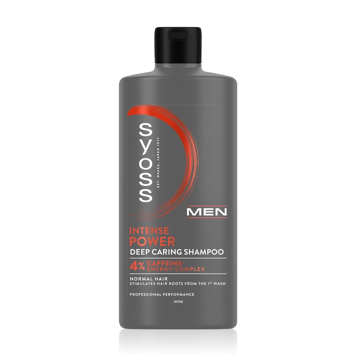 Sampon pentru barbati Syoss Men Power, pentru par normal, formula cu cafeina, 440 ml