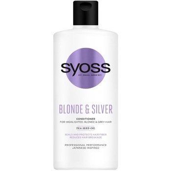 Balsam Syoss Blonde & Silver pentru par blond, argintiu sau cu suvite, 440 ml Balsam Syoss Blonde & Silver pentru par blond, argintiu sau cu suvite, 440 ml