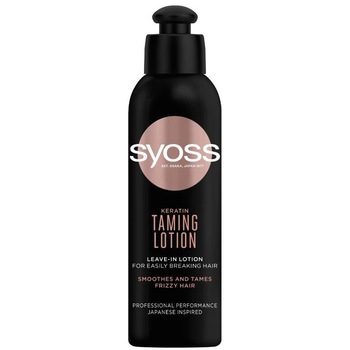 Tratament Syoss Keratin Taming Lotion, cu lotus albastru pentru par indisciplinat, cu tendita de rupere, 150 ml Tratament Syoss Keratin Taming Lotion, cu lotus albastru pentru par indisciplinat, cu tendita de rupere, 150 ml