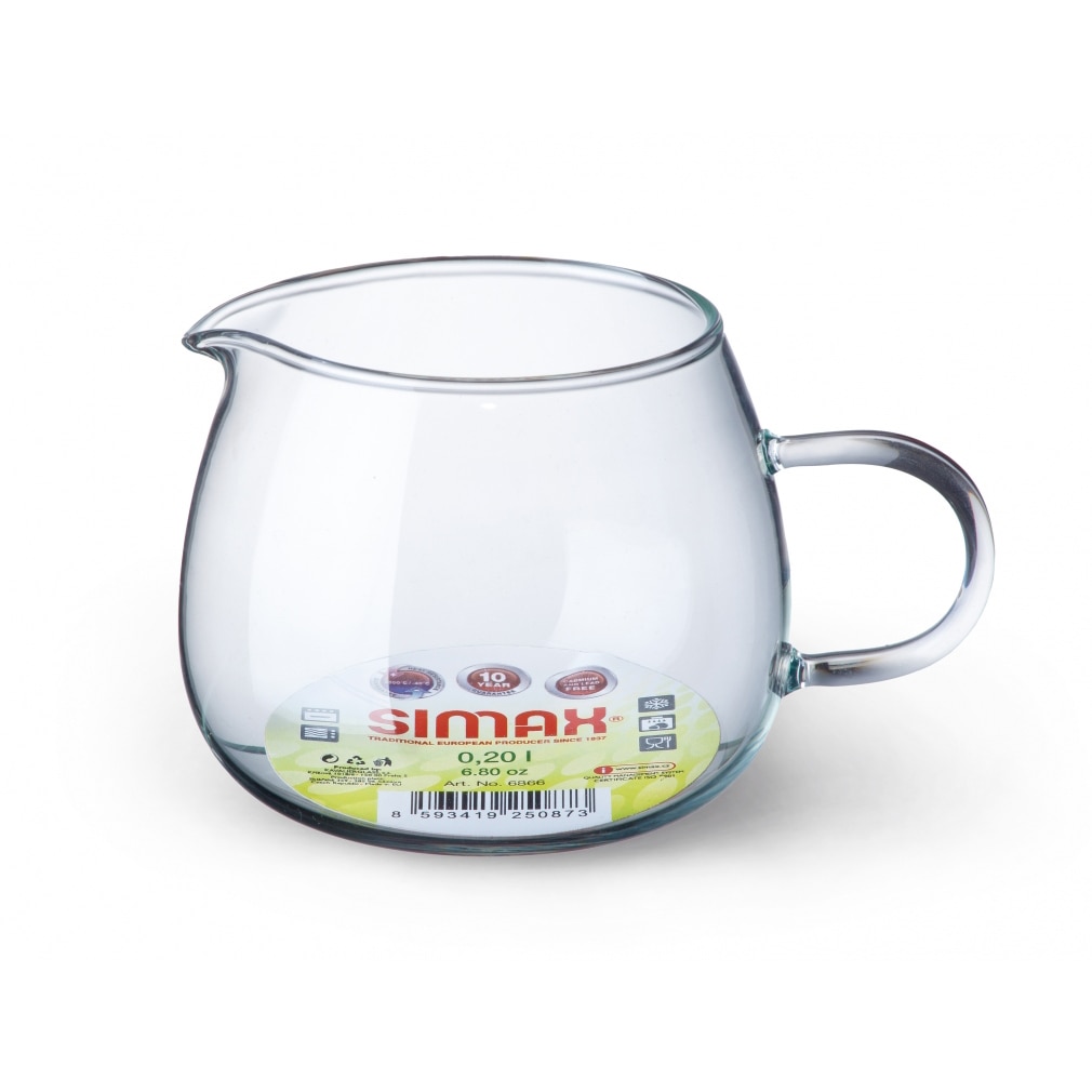 Cana din sticla termorezistenta pentru lapte Simax, 0.25 l