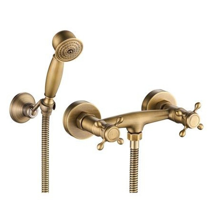 Baterie dus cu set dus, Alama, Bronz, Retro, Euro-Epoq