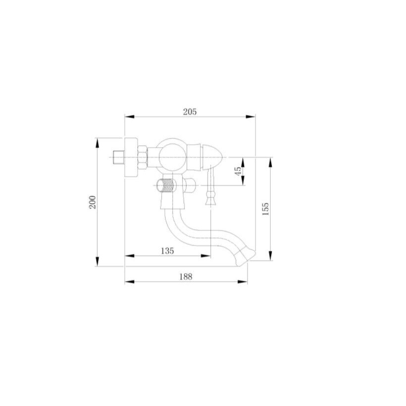 Baterie baie cada, Kerra, stilo crom cu pipa lunga