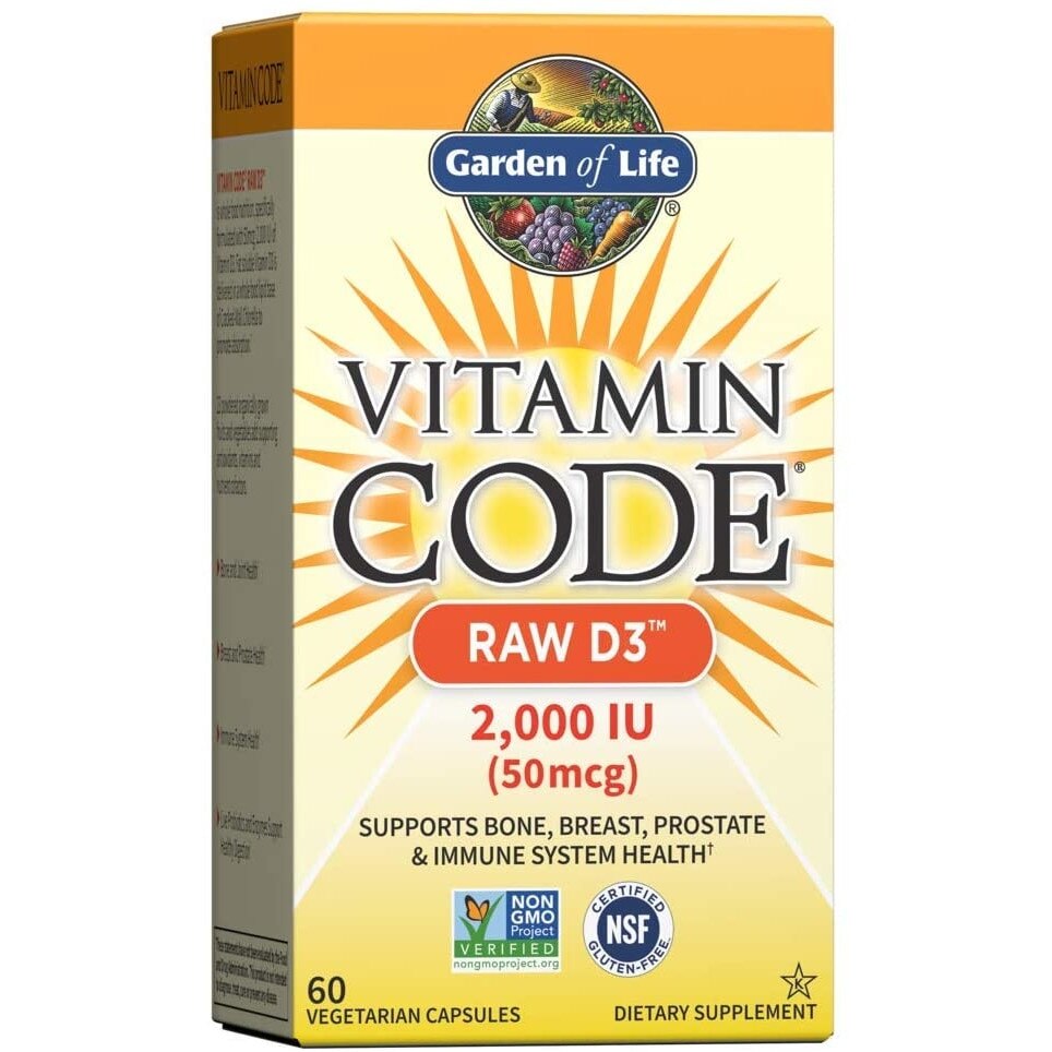 Хранителна добавка Garden of Life Vitamin Code RAW D3 2000 IU, 60 ...
