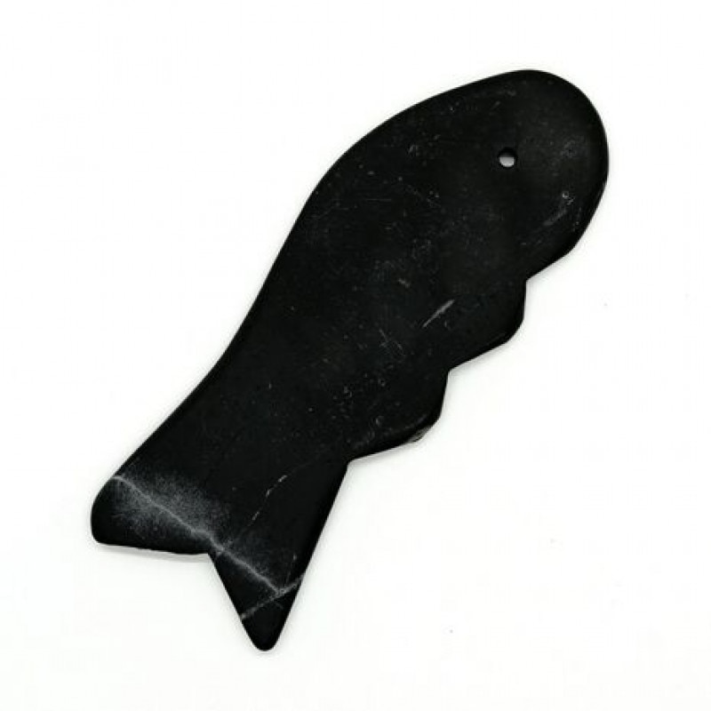 Piatra naturala Bian pentru masaj, model Peste - 12 cm