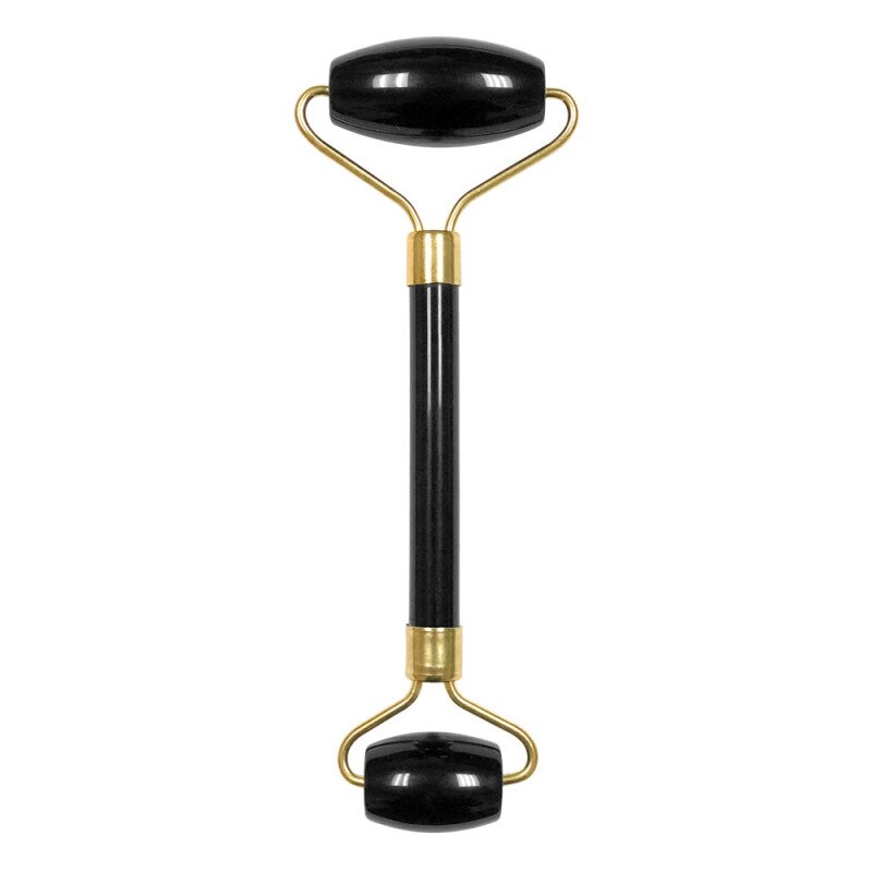 Rola dubla din onix negru pentru masaj, 15 cm