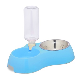 Dispenser adapator, apa si hrana animale, albastru, Relaxdays Dispenser adapator, apa si hrana animale, albastru, Relaxdays