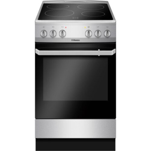 Aragaz Hansa FCCS56069, Plita vitroceramica, 4 zone de gatit, Electric, Grill, Clasa A, 60 cm, Inox