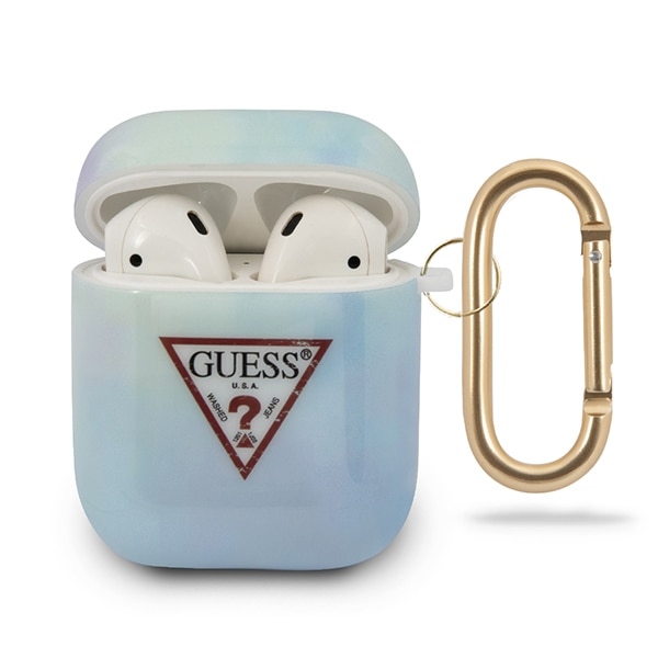 Husa cu holder pentru AirPods Guess Tie & Dye Blue