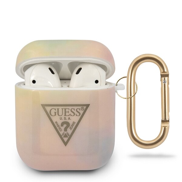 Husa cu holder pentru AirPods Guess Tie & Dye Roz