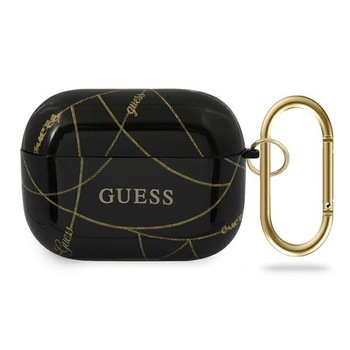 Husa cu holder pentru AirPods Pro Guess Chain Black Husa cu holder pentru AirPods Pro Guess Chain Black