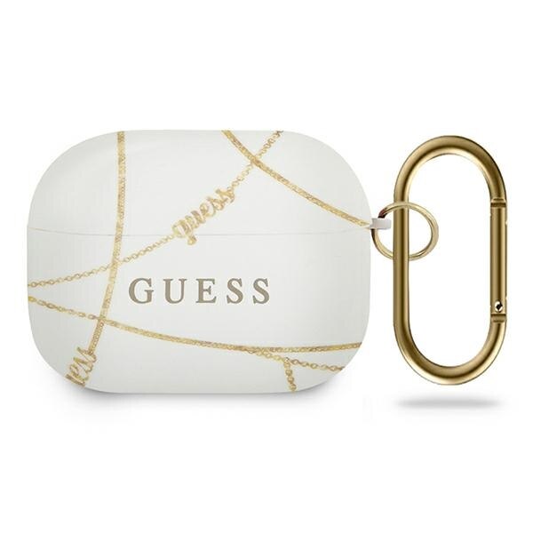 Husa cu holder pentru AirPods Pro Guess Chain White