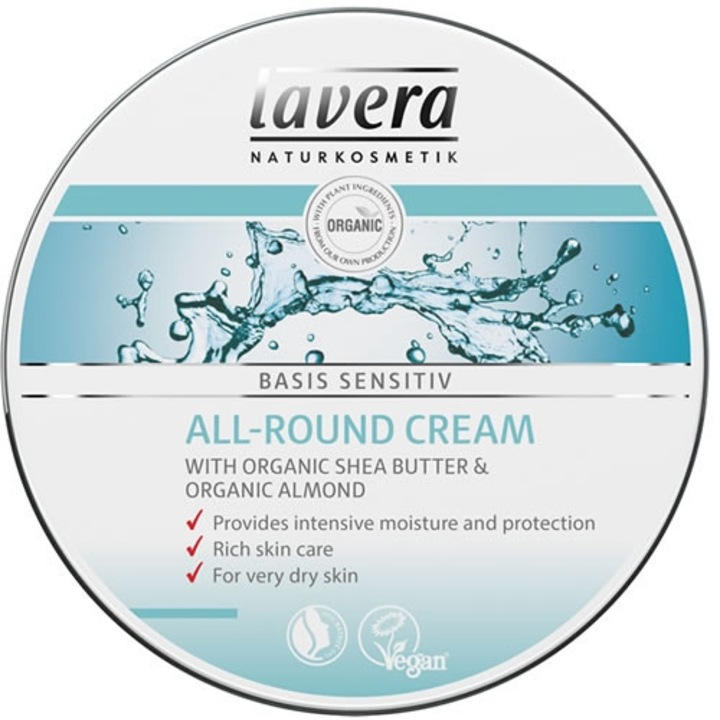 Crema hidratanta multifunctionala cu unt de shea Basis Sensitiv, 150ml - LAVERA
