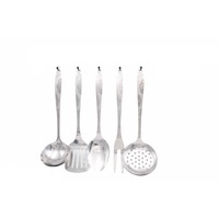 Set ustensile de bucatarie, polonic, lingura, paleta perforata, spumiera, furca gratar