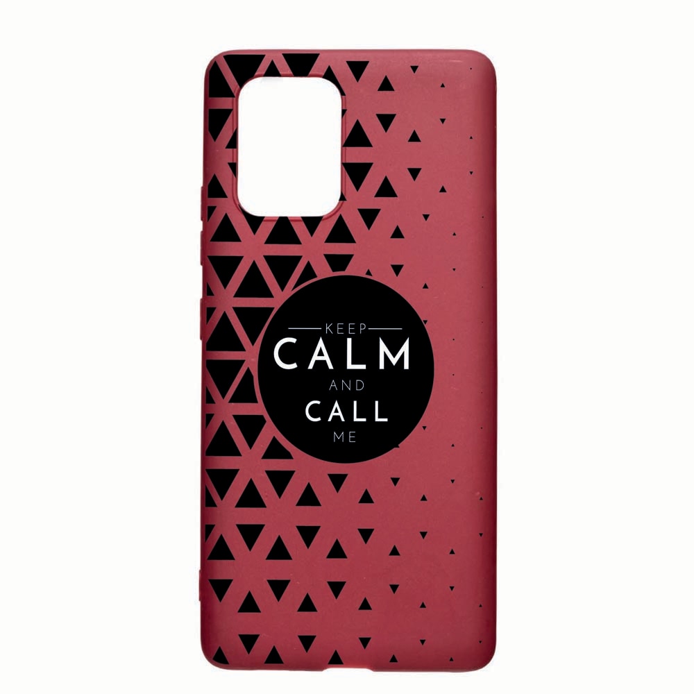 Husa Apple iPhone 11 Pro Max, Keep Calm, rezistenta la uzura, anti-alunecare, din silicon Premium, Pomegranate 2