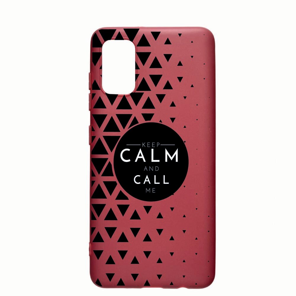 Husa Samsung Galaxy A51, Keep Calm, rezistenta la uzura, anti-alunecare, din silicon Premium, Pomegranate 2
