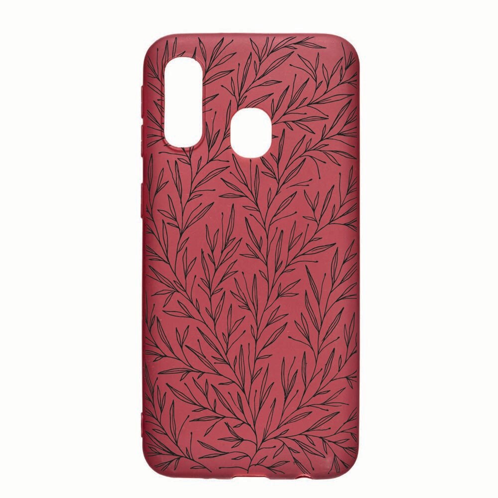 Husa Samsung Galaxy A20e, Leaf, rezistenta la uzura, anti-alunecare, din silicon Premium, Pomegranate 17