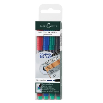 Set 4 culori Marker Permanent M Multimark Faber-Castell Set 4 culori Marker Permanent M Multimark Faber-Castell