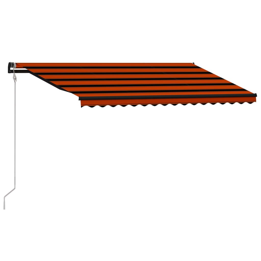 Copertina retractabila cu senzor de vant, vidaXL, Aluminiu, 450 x 300 cm, Portocaliu/Maro