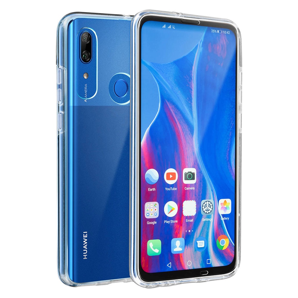 Husa 360° pentru Huawei P Smart Z - Fata+Spate (2 in 1), silicon si plastic, iShield Full Body - Transparenta Transparent Bumper