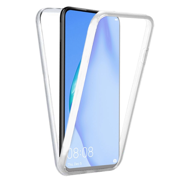 360° кейс за Huawei P Smart Z - Front+Back (2 in 1), силикон и пластмаса, iShield Full Body - Transparent