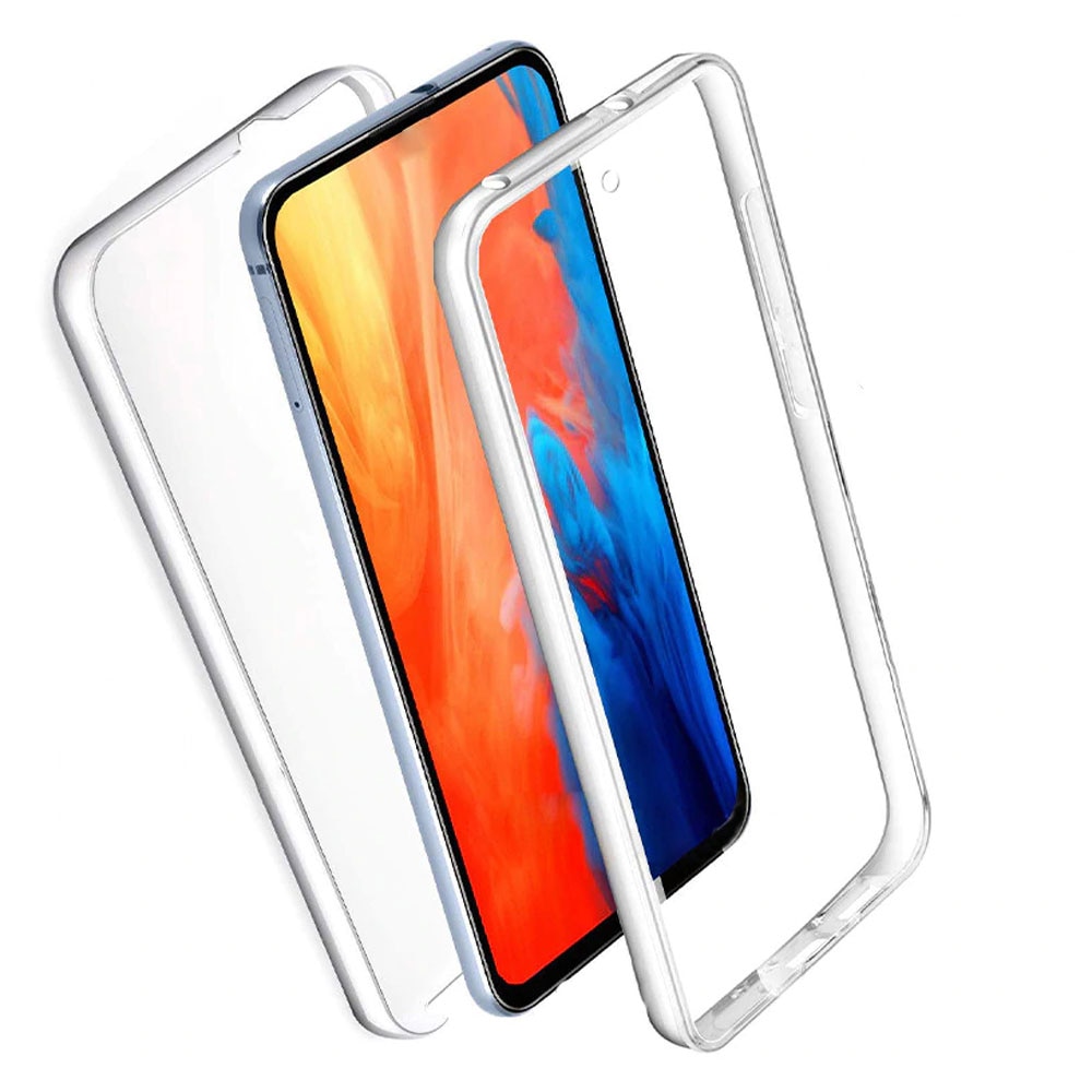 Husa 360° pentru Huawei P Smart Z - Fata+Spate (2 in 1), silicon si plastic, iShield Full Body - Transparenta Transparent Bumper