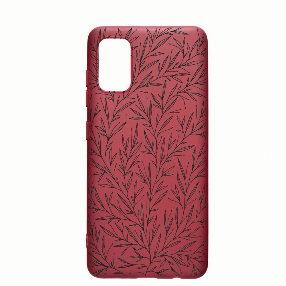 Husa Samsung Galaxy A51, Leaf, rezistenta la uzura, anti-alunecare, din silicon Premium, Pomegranate 17