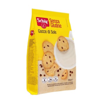 Fursecuri cu pepite de ciocolata fara gluten Gocce di Sole 200g Schar Fursecuri cu pepite de ciocolata fara gluten Gocce di Sole 200g Schar