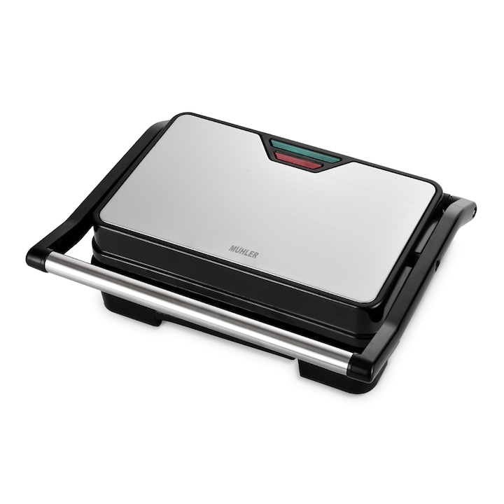 Уред за тост сандвичи Muhler MHT-889S, Плочи тип Грил, незалепващо покритие 850W