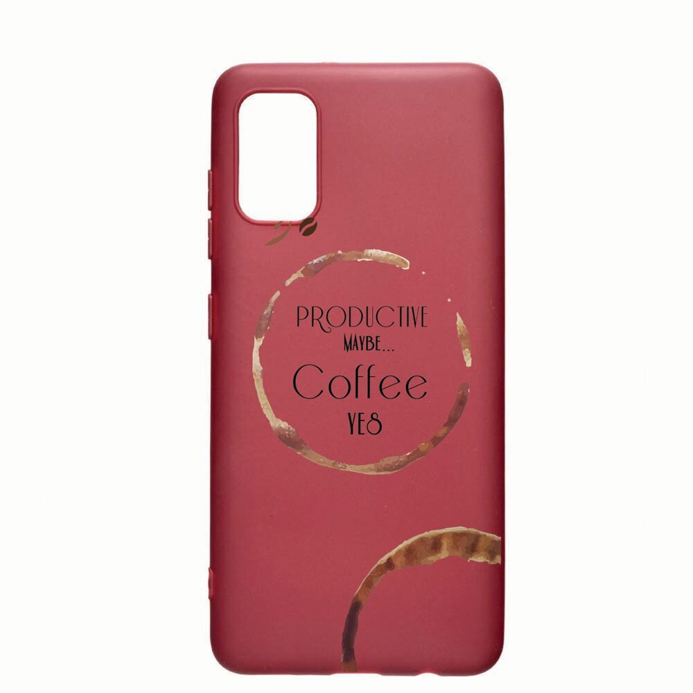 Husa Samsung Galaxy A51, Coffee, rezistenta la uzura, anti-alunecare, din silicon Premium, Pomegranate 33