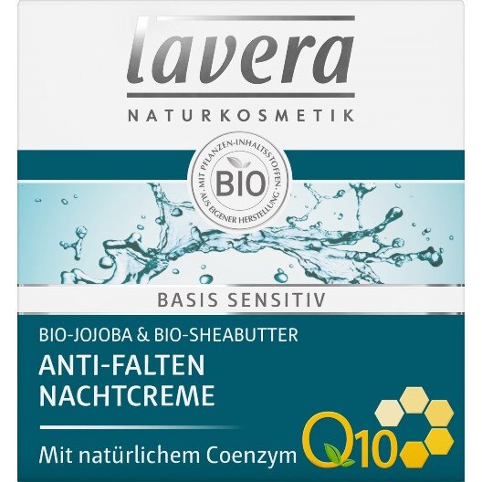 Crema antirid de noapte cu coenzima Q10 Basis Sensitiv 50ml Lavera