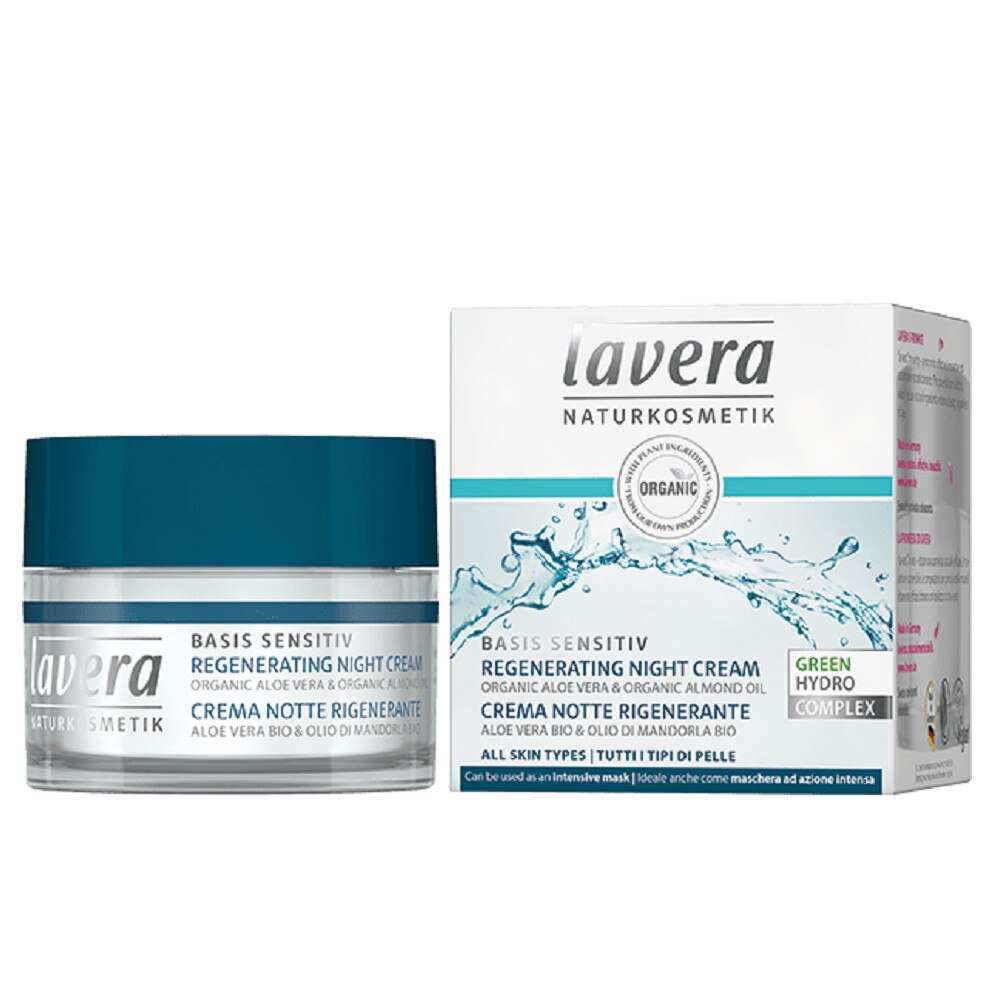 Crema de noapte regeneranta cu aloe vera si migdale Basis Sensitiv Lavera