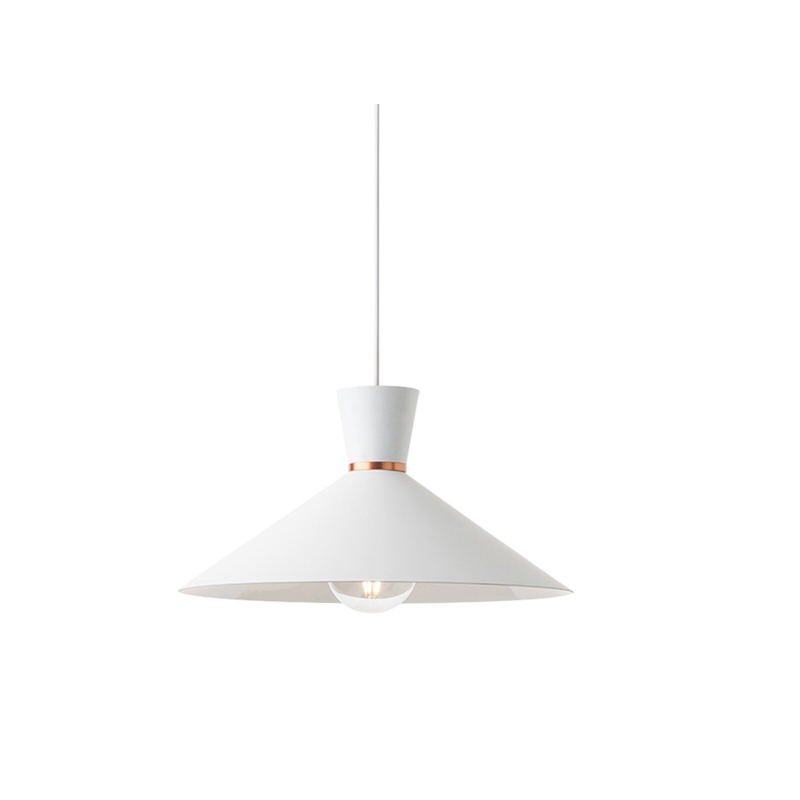 Suspensie Kimono, Smarter, alb mat cu detalii cupru, 1XE27, metal