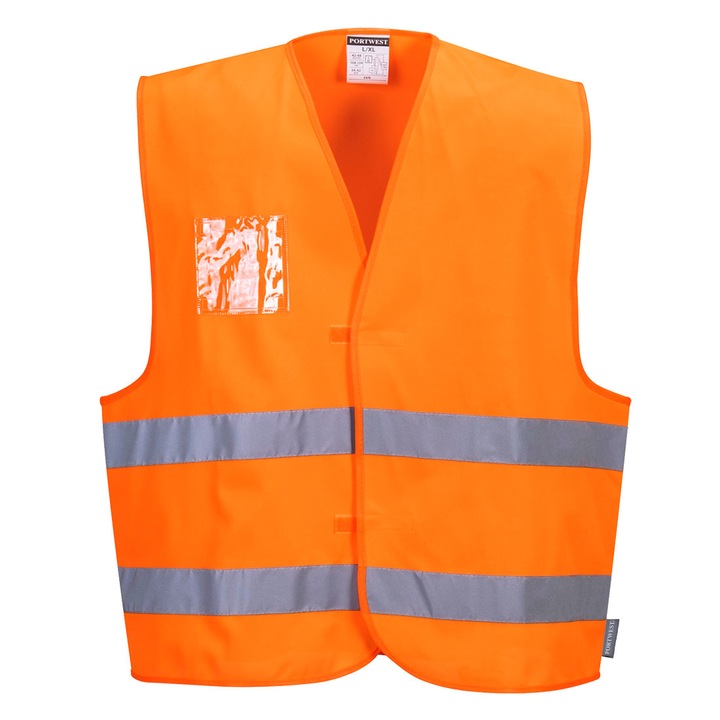 Vesta Hi Vis - Port acte dual C475ORRL/XL, culoarea Portocaliu, marimea XL