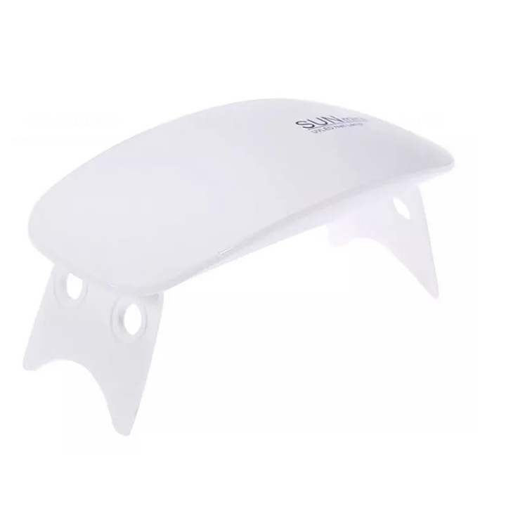 Mini-lampa plastic UV 6W pentru manichiura, alba, 100g, 12.7 x 6.8 x 1.5 cm