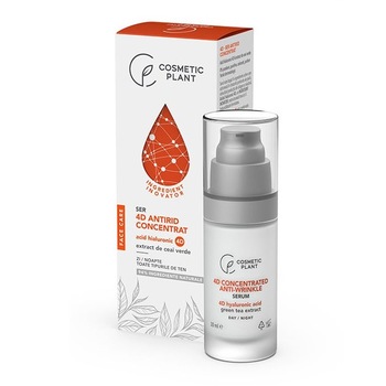 Ser antirid concentrat cu acid hialuronic 4D FaceCare, Cosmetic Plant, 30 ml Ser antirid concentrat cu acid hialuronic 4D FaceCare, Cosmetic Plant, 30 ml